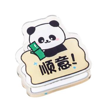 Imagem de Clipe frente e verso de panda de desenho animado de 10 peças, suporte de notas de estudante fofo, clipe de armazenamento de papel acrílico-Shunyi