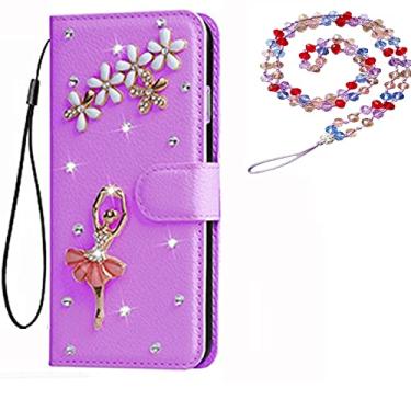 Imagem de Capa para Xiaomi Poco X4 Pro 5G, carteira de couro brilhante, capa protetora para celular e alça de pescoço [suporte] [compartimentos para cartões] [fecho magnético] para Xiaomi Poco X4 Pro 5G capa de