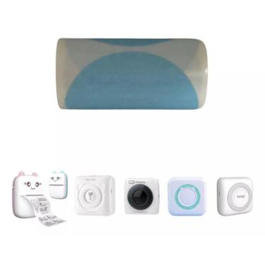 Imagem de Etiqueta Redonda 5cm Para Mini Impressora Gatinho - Cor Azul - TITANET