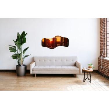 Imagem de Espelho Orgânico Luxo Grande 90 X 60 Moderno Lapidado Com Suporte - Cu