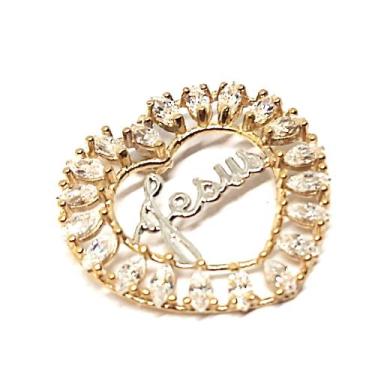 Imagem de Pingente de ouro 18k Coração Jesus - Elegancy Joias
