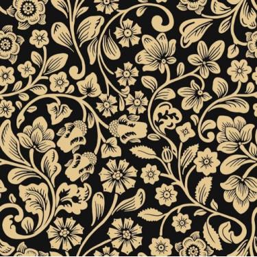 Imagem de vovoyager Papel de parede de papel de parede preto e dourado 41 x 497 cm papel de contato floral vintage papel de parede removível autoadesivo para armário de banheiro prateleira gaveta forro