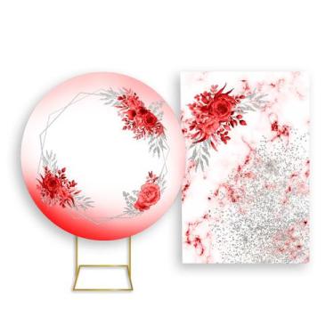 Imagem de Painel De Festa Redondo 1,50x1,50 + Painel Vertical 1,50x2,20 - Efeito