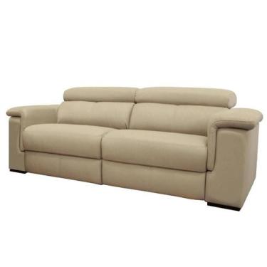 Imagem de Sofá Damon Reclinável 2 Lugares Couro Bege 220cm - 69619 - Sun House