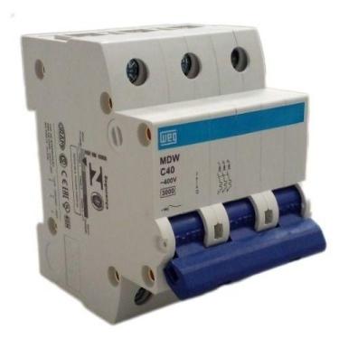 Imagem de Disjuntor Tripolar 10a,16a,25a,32a,40a,63a Weg Curva C, 40A