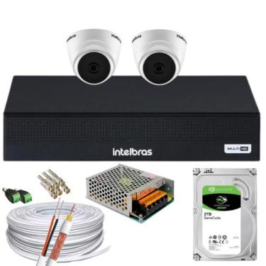 Imagem de Kit 2 Câmera 1220D Mic com Audio Dvr 1004 Intelbras 2tb