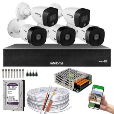 Imagem de Kit 5 Câmeras Intelbras 2 cam Full Color 3 cam 1220b Full Hd Dvr Mhdx 