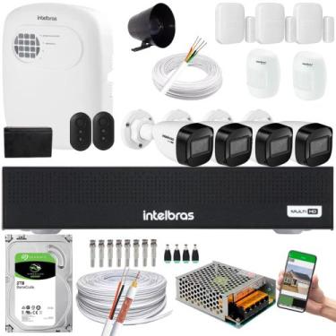 Imagem de Kit 4 Câmeras 1130B Dvr Intelbras + kit Alarme+ivp 2000+xas 4010 + HD 