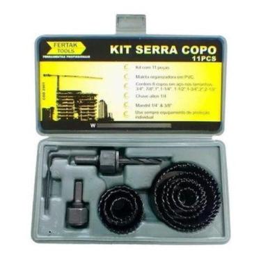 Imagem de Jogo Serra Copo Madeira E Gesso Kit 11 Peças + Estojo - Fertak