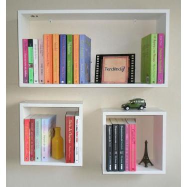 Imagem de Kit 3 Nichos Mdf Branco Tx Sala Quarta Banheiro Decoração - Monta Lar,
