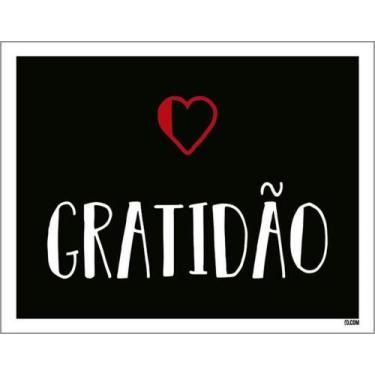 Imagem de Kit 3 Placas Gratidão Coração 36X46 - Sinalizo