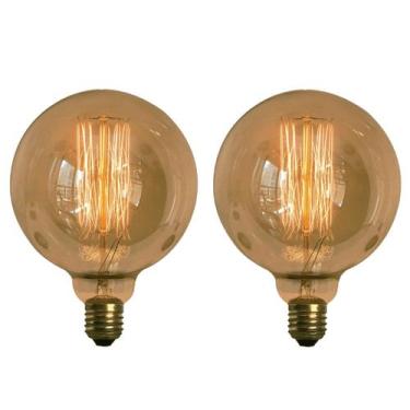 Imagem de Kit 2 Lâmpadas Filamento de Carbono Retrô G125 Galaxy Led 40w 127v Vin