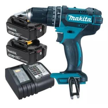 Imagem de Furadeira Parafusadeira 18v Dhp482 Makita Com 2 Baterias 5ah