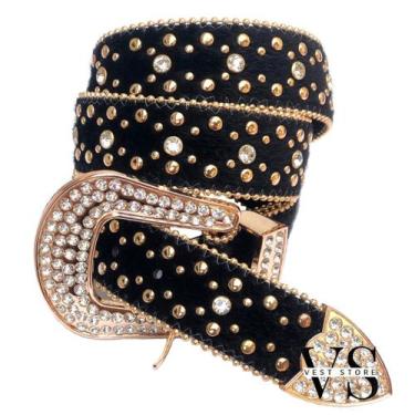 Imagem de Cinto Brilho Country Trabalhado Strass Pedras Barato Cinta - Vest Stor
