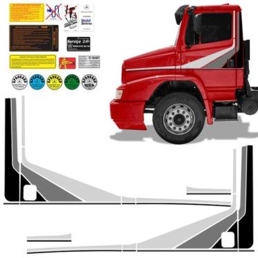 Imagem de Faixa Caminhão Mercedes Benz MB 1620 Adesivo Lateral Cinza - SPORTINOX