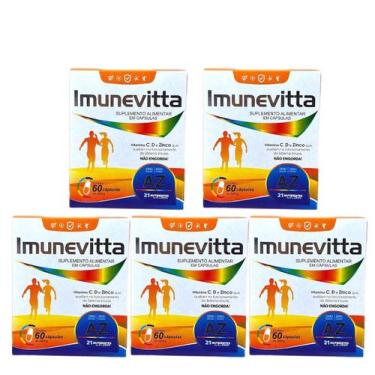 Imagem de Kit 5 Imunevitta Vitaminas A-z 60 Cápsulas.