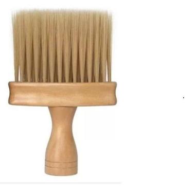 Imagem de Espanador Barbeiro E Cabelereiro Cabo De Madeira Longo Profissional - 