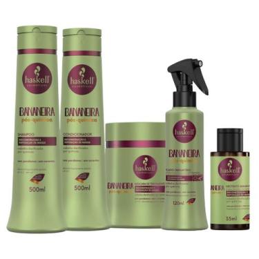 Imagem de Kit Haskell Bananeira Sh Cond Máscara 500ml 5 Itens Completo