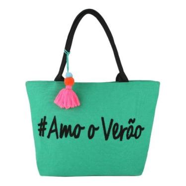 Imagem de Bolsa Ombro Feminina Praia Piscina Compra Feira Grande - Alwy, Verde