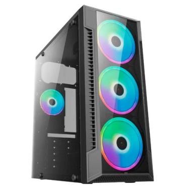 Imagem de Gabinete Gamer Brazil PC BPC-C3147, ATX, Lateral em Vidro, Preto - BPC