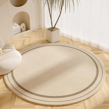 Imagem de Sala de estar Tapete Simples Bege Redondo Quarto Quarto Tapete Casa Mesa de Centro Vestiário Tapetes de Pelúcia, SY2314, QD, A, Diâmetro 280cm