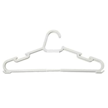 Imagem de Kit com 25 Cabides Plásticos Brancos Tamanho Médio - Utiliplas