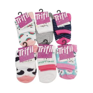 Imagem de Meia Cano Médio Estampas Sortidas Feminino - Trifil, Branco