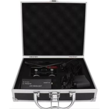 Imagem de Kit Óculos Lupa Cirurgica Dentista + Fotoforo Luz Led 5w - Jiaxi
