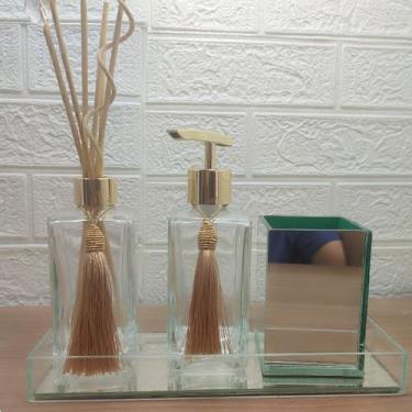 Imagem de Kit Lavabo Jogo para Banheiro Porta Sabonete Líquido Difusor Porta Esc