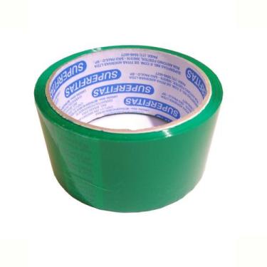Imagem de Fita Adesiva 45mm X 40m Tipo Durex Largo Embalagem Decoração Verde c/ 
