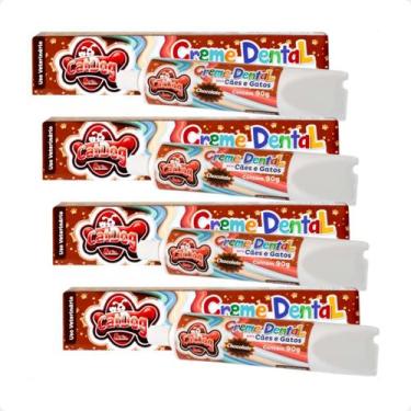 Imagem de Combo 4 Creme Dental Chocolate CatDog & Cia para Cães e Gatos - 90g
