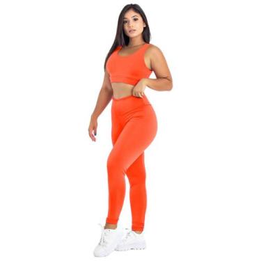 Imagem de Conjunto Feminino Fitness Top Alça + Calça Legging Basica  MAG853_902 