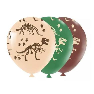Imagem de Balão Bexiga 11 Polegadas Festa Dinossauros 25 Un Sortido Artlatex - I