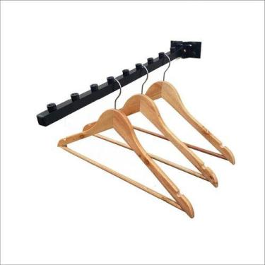 Imagem de Cabideiro Para Roupas  54 Cm Cada Arara Preto Ou Branco - AVATRON