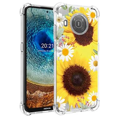 Imagem de Yodueiv Capa de telefone para Nokia X10, Nokia X20 TA-1332 TA-1341 Capa para meninas e mulheres, capa protetora transparente de TPU macio transparente para Nokia X10 5G (girassol)