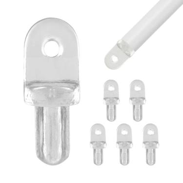 Imagem de Amazing Drapery Hardware Ponta de varinha com ilhós para varinhas de madeira, pacote com 6 – Pontas de substituição de plástico durável para persianas horizontais, persianas verticais e persianas