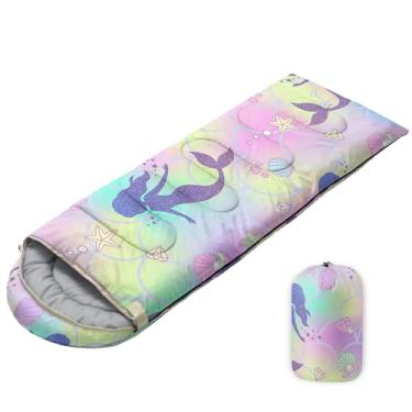 Imagem de Sacos de dormir para adultos, jovens, crianças, impressão 3D, saco de dormir para meninas e meninos, leve, impermeável, para clima frio/quente, saco de dormir para 3 estações