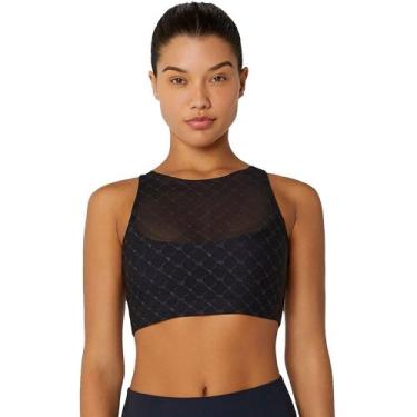 Imagem de Top Alto Giro Sobreposição Tule Feminino, Preto, M
