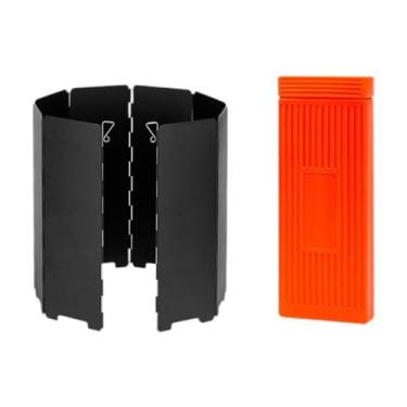 Imagem de MERIGLARE Protetor de vento para fogão portátil, ideal para acampamento e atividades ao ar livre, Preto
