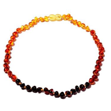 Imagem de Colar de Âmbar Báltico Arco Íris Polido para Bebê - Âmbar Original