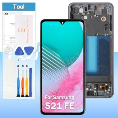 Imagem de Tela de substituição OLED para Samsung Galaxy S21 FE 5G, para Samsung S21 FE SM-G990B SM-G990U SM-G990W 16.3 cm LCD Display Touch Screen Digitalizador Assembly(preto com moldura)
