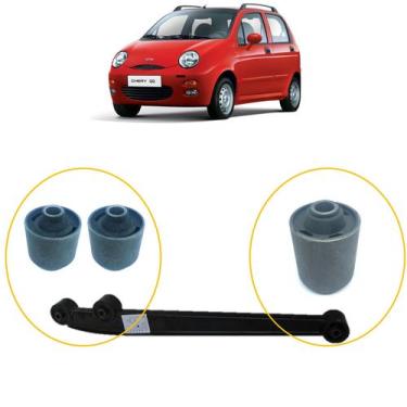 Imagem de Kit 3 Bucha Braço Bandeja Traseira Chery Qq 2011 2019 - Marbo
