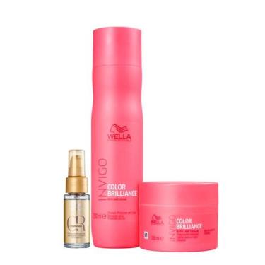 Imagem de Kit Brilliance Shampoo, Máscara e Oil Reflections - Wella - Wella Prof