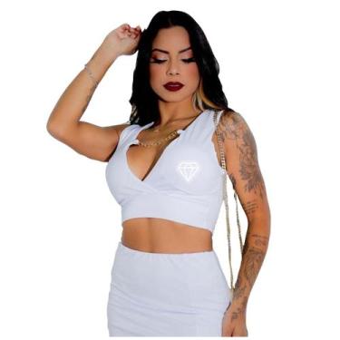 Imagem de Conjunto Cropped com Decote + Saia estampa refletiva - Gringas Model, 