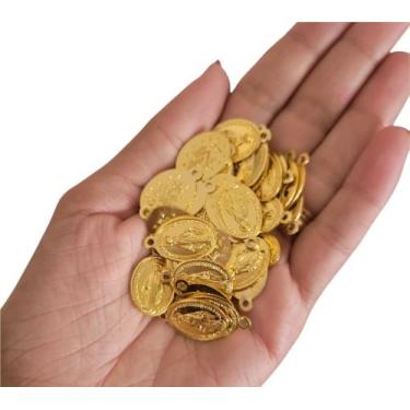 Imagem de Kit 100 Medalhas Nossa Senhora Das Graças Alumínio 2cm - caf