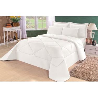 Imagem de Kit Edredom Casal Queen + Lençol Conforto Dupla Face 6pçs Branco - Con