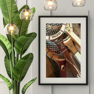 Imagem de Quadro Raquetes de Tênis Antiga - 60x48cm - Quadros On-line, Madeira b