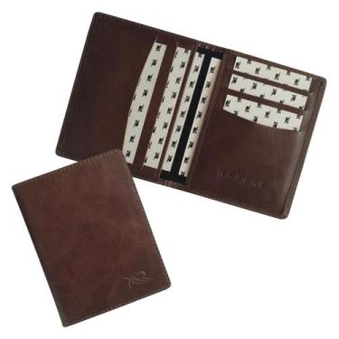 Imagem de Carteira Slim Couro RFID Blocking 80-R Raffai Couros, Café