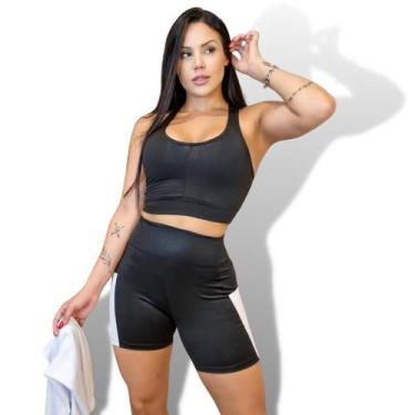 Imagem de Conjunto Fitness/Femenino Top com Bojo e Short Cintura Alta - Gringas 