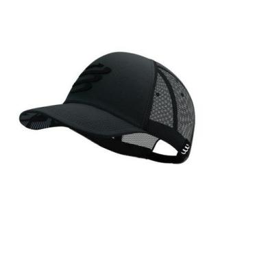 Imagem de Boné Trucker Cap  Preto - Logo Refletiva - COMPRESSPORT
